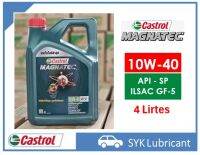 น้ำมันเครื่อง Castrol Magnatec เบนซิน 10w40 ขนาด 4 ลิตร คาสตรอล แมคนาเทค สำหรับรถยนต์เครื่องยนต์เบนซิน API:SP เทคโนโลยีนำ้มันเครื่องสังเคราะห์