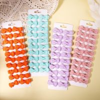 20Pcs/Set 1.4 Mini Bows Hair Clips for Baby Girls Kids Solid Color Bows Hairpins Barrettes Handmade Headwear Hair Accessories
