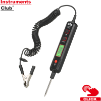 Instruments HABOTEST เครื่องทดสอบวงจรรถยนต์เครื่องวัดโวลต์รถยนต์0.8V-100V วงจรบำรุงรักษารถยนต์จอแสดงผลดิจิตอล LCD ปากกาทดสอบด้วยสายไฟสปริง PU แบบพกพา