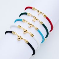 2023 New Stainless Steel Number Bracelet Handmade Adjustable Colorful Rope Accessories Bracelet For Women DIY Bestfriend Jewelry