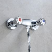 All copper concealed faucet double control double switch shower shower mixing valve concealed double open hot and cold water valve lifting type