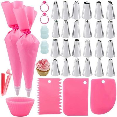 【CC】☽  Decorating Piping Tips Silicone Pastry Icing Nozzles Scrapers Set Tools Accessories Confectionery equipment