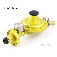 1 PC 1 Inlet 2 Outlet LGP Gas Gauge Pressure Regulator Valve Yellow Plumbing Valves