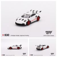 พรีเซลใน December MINI GT 1:64 911 (992) GT3 RS 630ขาวรถโมเดล Diecast