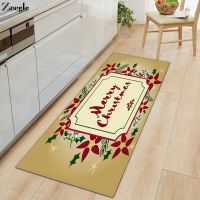 Zeegle Christmas Home Decoration Car Polyester Soft Kitchen Rug Long Rectangle Doormat Anti-slip Bath Mat Kids Room Foot Rug