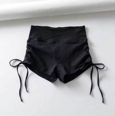 Summer Drawstring Sexy Female Sports Mini Peach High Waist Booty Biker White Shorts Harajuku Pink Pole Dance Rave Korea ZM16