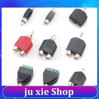 JuXie store 5pcs 3.5mm male to 2 RCA jack adapter male to male female AV Audio Connector plug2 in 1 Stereo Headset Dual Headphone Audio plug