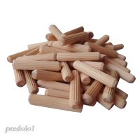 ◐㍿❁ 100Pcs/Set Wooden Dowels Hard Wood Grooved Plugs Furniture Woodwork Grooved Fluted Pin Craft 6mm 8mm