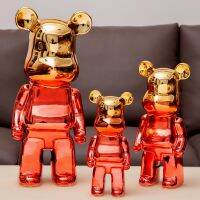 28ซม. Bearbricks 400% หมีอิฐรูปแกะสลักหมีรุนแรง Bearbricked อุปกรณ์ตกแต่งโต๊ะบ้าน