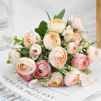 hotx【DT】 1Bouquet 12Heads Artificial Flowers Silk Fake Garden Decoration Wedding Bride