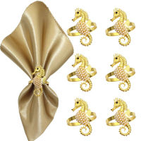 Hotel Pearl Table Decor Napkin Buckles Wedding Party Napkin Holders Napkin Rings Seahorse Luxury