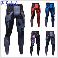 FESA Men กีฬากางเกงรัดรูปจักรยานฟิตเนสยิม Quick Dry Workout Legging Running Seluar Tight Lelaki