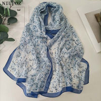 Small Flower Full of Stars Print Women Elegant Chiffon Georgette Bandana Scarf Summer Beach Sunscreen Thin Hijab Shawl2023