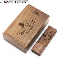 JASTER USB 2.0กล่องไม้ Pendrive 16แฟลชไดรฟ์ Gab 128GB 64GB 32GB 8GB 4GB ความเร็วสูงไมโครสติ๊กความจำ1ชิ้นโลโก้ฟรี