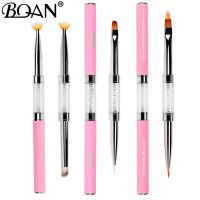 BQAN Nail Double Art Brush Tool Carved Crystal Ultra-thin Line Drawing Pen Wire Phototherapy Flower Double Pen Metal Pen Artist Brushes Tools