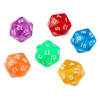 【✆】 6ชิ้น/เซ็ตเกมหลายด้านลูกเต๋าดิจิตอล D20เกม Dices เกมเล่นคละสีขายดี Dropshipping