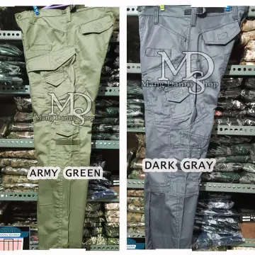 Plain 6 Pocket Unisex Cargo Pants Loose fit (ARMY GREEN) Quality