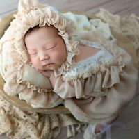 4-piece/set Newborn Photography Outfit Girls Lace Romper Hat Shoes Pillow Newborn Photoshoot Props Costume Baby Girls Dress Sets  Packs