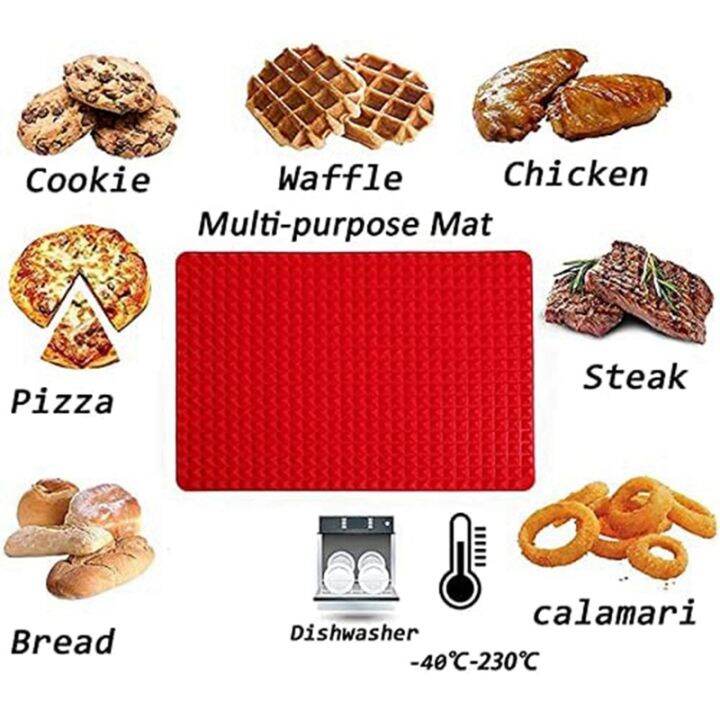 silicone-baking-mat-roast-chicken-mat-pyramid-sheets-cooking-pan-best-healthy-fat-reducing-non-stick-cooking-mat-for-baking-mat-2pc-red