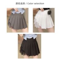 ‘；’ Summer Pleated Skirts Women Chic Party All-Match Schoolgirls Clothing Vintage Slim Simple Pure Faldas Ulzzang Y2k Mesh Design