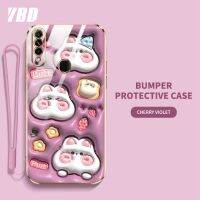 เคสโทรศัพท์ไฟฟ้า YBD สำหรับ A31 OPPO 2020 A8ลายสตรอเบอร์รี่สัตว์น่ารัก2023ปลอกแบนสไตล์ล่าสุด