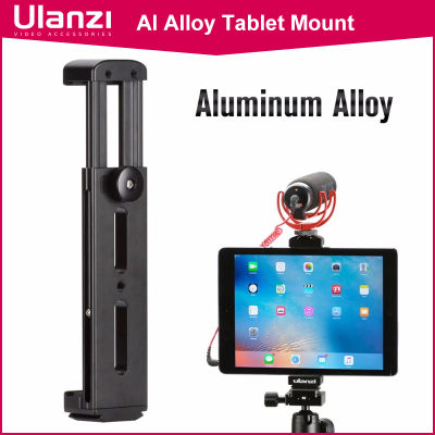 Ulanzi Aluminum Tablet Tripod Mount w Cold Shoe Mount Pad Clip cket Holder Stand 14 Screw for Pro Mini Most Tablets