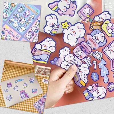 💥 สติ๊กเกอร์ รุ่น กระต่าย Sticker น่ารัก สำหรับติดตกแต่ง DIY ติดแน่น ทนนาน วัสดุ PVC กันน้ำ อย่างดี สีสันสดใส ไม่ลอก เกรดพรีเมี่ยม 💥