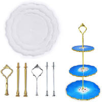 3 Tier Cake Stand Resin , Trays Silicone Mold, Tray Resin Silicone Casting Mold for DIY Plate Stand