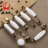 【CW】KAK Antique Bronze White Ceramic Cabinet Handles Zinc Alloy Drawer knobs Wardrobe Door Handle Simple European Furniture Hardware