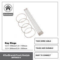iBestMeasure 10 ชิ้น/เซ็ต 100/150/200mm พวงกุญแจแท็กเชือกสแตนเลส EDC สายไฟแหวนสกรูล็อคแกดเจ็ต แหวนพวงกุญแจ DIY เครื่องมือ