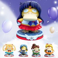 14cm Pokemon Figure Psyduck Cosplay Sailor Moon Mars Mercury Anime Figures Kawaii Cute Figurine Pvc Statue Model Doll Toys Gifts