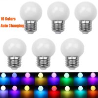 ไฟหลอดไฟ LED Pcs RGB 5สีเปลี่ยนอัตโนมัติ3W โคมไฟลูกโลก220V E27ประหยัดพลังงาน