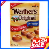 ลูกอมปราศจากน้ำตาล รสเนย เวอร์เธอร์ ออริจินอล ซูการ์ฟรี แคนดี้ 42 กรัม Werthers Original Sugar Free Candies 42 g.