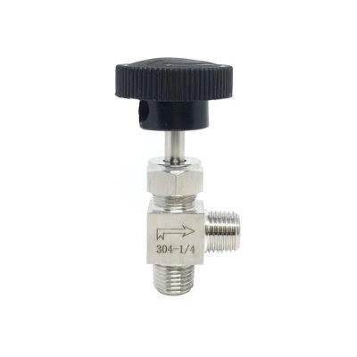 Adjustable Needle Valve G18 14 38" 12" Male Thread Right Angle 90 degree SS304 Stainless Steel For Water Gas Oil