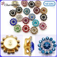 CHARMHOME 10PCS 14mm ตัดเย็บเสื้อผ้า ที่เป็นประกาย เครื่องประดับหมวก ปุ่ม ตกแต่งเสื้อผ้า พลอยเทียม หินแก้วคริสตัล