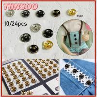 TIINSOO 10/24pcs เครื่องประดับ หัตถกรรม ตุ๊กตาจิ๋ว เสื้อผ้าตุ๊กตา DIY หัวเข็มขัดโลหะ ปุ่มมินิ หัวเข็มขัดเย็บเสื้อผ้า