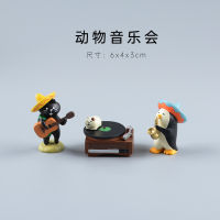 [ จัดส่งด่วน ] ร้านขายของชำสไตล์ญี่ปุ่น ZAKKA Cat Penguin Concert Musical Instrument Series เครื่องประดับเรซินตกแต่งเดสก์ท็อปภายในรถ