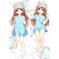 เซลล์อะนิเมะ 60x180 ซม. ที่ทํางาน! ปลอกหมอนคอสเพลย์ Dakimakura 2 ด้าน สีดํา