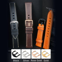 MAIKES Vintage Genuine Leahter Watch Band With Butterfly Buckle Clasp 20mm 22mm For Band 6 For mi band 4 Men Watch Strap