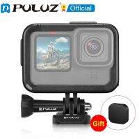 Puluz กรอบเคส PA ชาร์จได้ พร้อมช่องเสียบแฟลช สีดํา สําหรับกล้อง Gopro HERO11 10 9