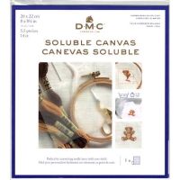 DMC canvas soluble แผ่นปักครอสติส 14ct ลอกลายละลายน้ำ ขนาด 20*22cm