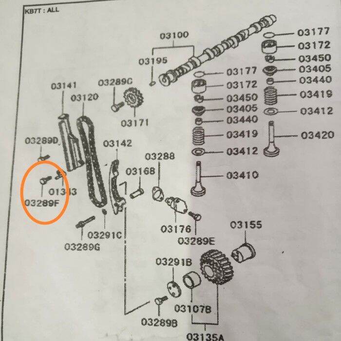 baut jet oil timing chain strada triton / L200 2800cc 4m40 Lazada