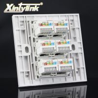 ▽┋ xintylink rj45 Socket jack modular 6 Port cat5e cat6 Keystone Wall Face plate Faceplate toolless white wall socket panel 86mm