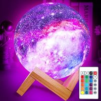 ZK30 Moon Lamp Galaxy Lamp Night Light 16 Colors LED Moon Light With Stand Remote Touch Control And USB Rechargeable Home Decor