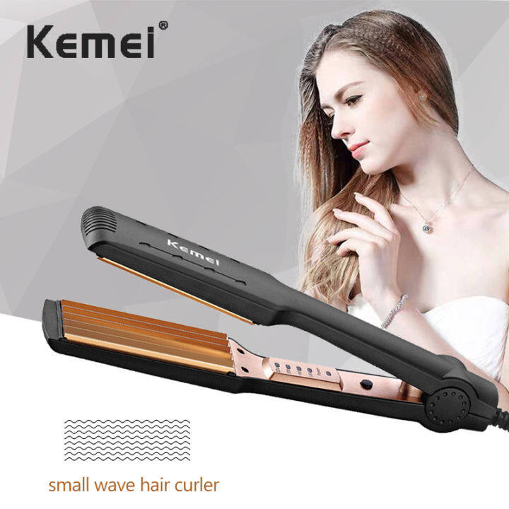 เครื่องหนีบผม-kemei-ทำจากแผ่นเซรามิก-ใช้ง่าย-ลื่น-ไม่ติดผม-เครื่องหนีบผม-เครื่องหนีบผม-ที่หนีบผม-เครื่องรีดผม-ที่รีดผม-หนีบผม-เครื่องม้วนผม-ไฟฟ้า