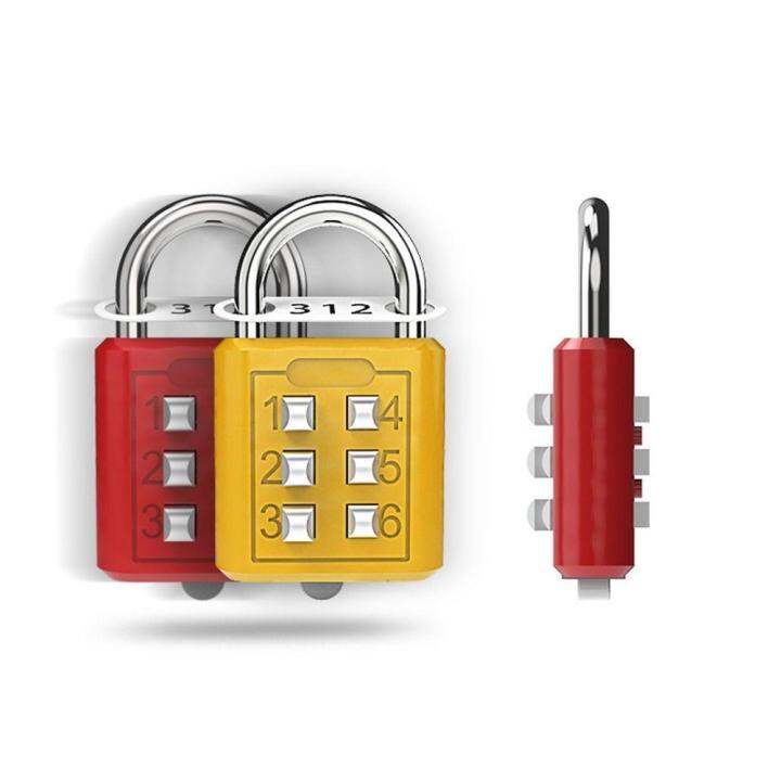 6-position-button-padlock-travel-case-household-cabinet-password-lock-u-shaped-password-lock-mini