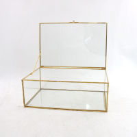 Jewelry Box Glass Storage Box Retro Style Dressing Table Tissue Box Finishing Collection Nail Shop Display Cover