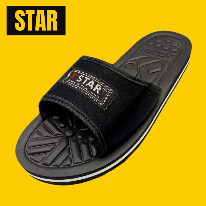 sss-star-601-รองเท้าแตะผู้ชาย-ผู้หญิง-แบบสวม-เบา-ใส่สบาย-6-10-ดำ-แดง