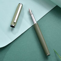 Hongdian 523 Metal Fountain Pen Matte Green Iridium Fine Nib Ink Pen Office Business Writing Gift