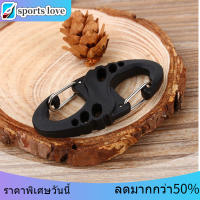 Sports love【HOT+Recommended】ตะขอปีนเขา S ประเภท Carabiner หัวเข็มขัดคู่พวงกุญแจ MINI สีดำ